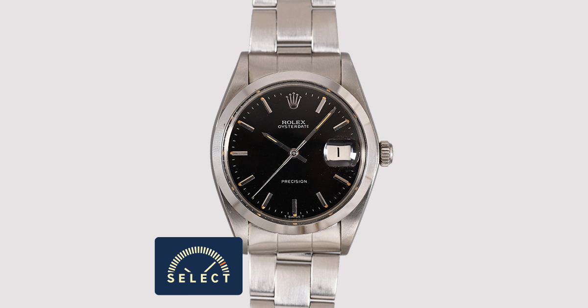 SELECT INC. [ROLEX オイスターデイト 艶有りオリジナル.ブラックダイヤル Ref.6694 手巻き 黒文字盤]